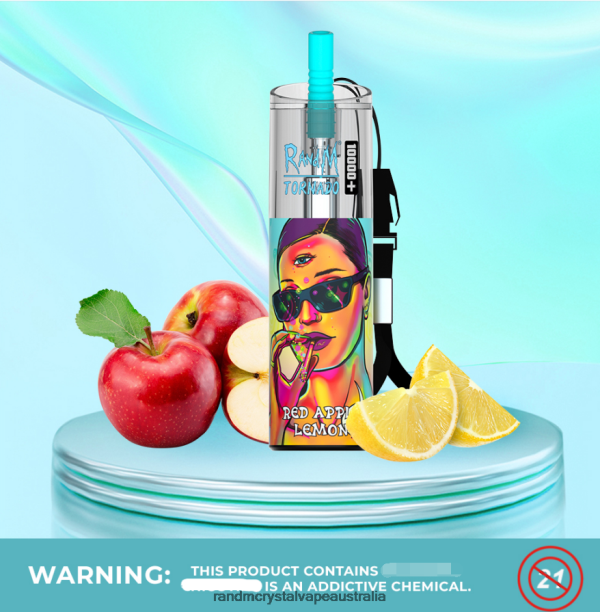 RandM Tornado 10000 Plus Airflow Control Vape Device 1Pc Red Apple Lemon - RandM vape Melbourne JF22R80 RandM Tornado 10000 Plus Airflow Control Vape Device 1Pc Red Apple Lemon - RandM vape Melbourne JF22R80